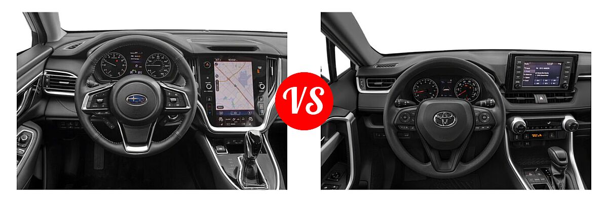 2022 Subaru Outback SUV Limited vs. 2022 Toyota RAV4 SUV XLE / XLE Premium - Dashboard Comparison