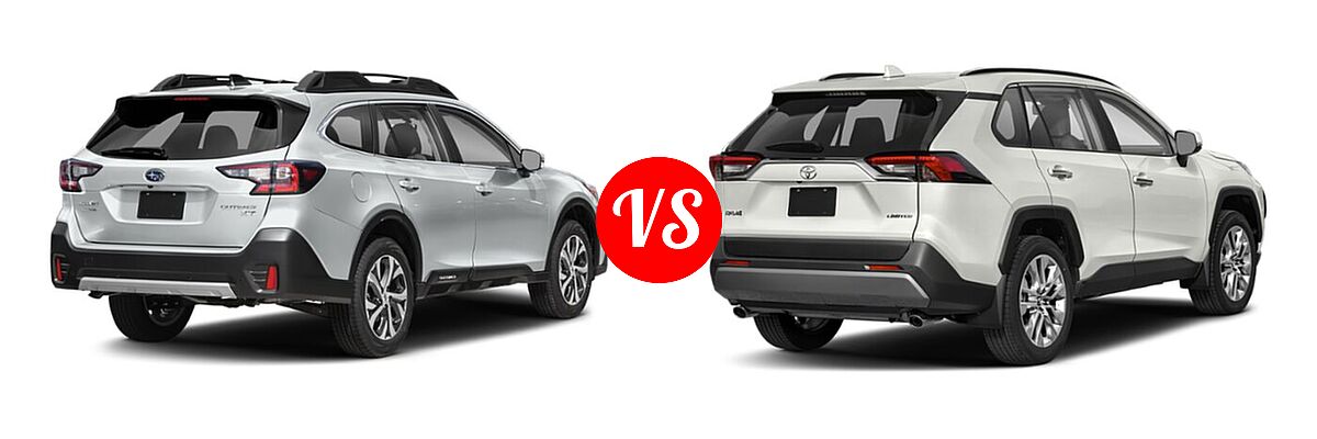 2022 Subaru Outback SUV Limited vs. 2022 Toyota RAV4 SUV Limited - Rear Right Comparison