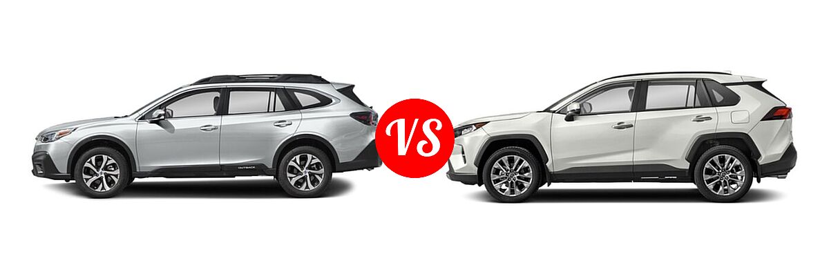 2022 Subaru Outback SUV Limited vs. 2022 Toyota RAV4 SUV Limited - Side Comparison