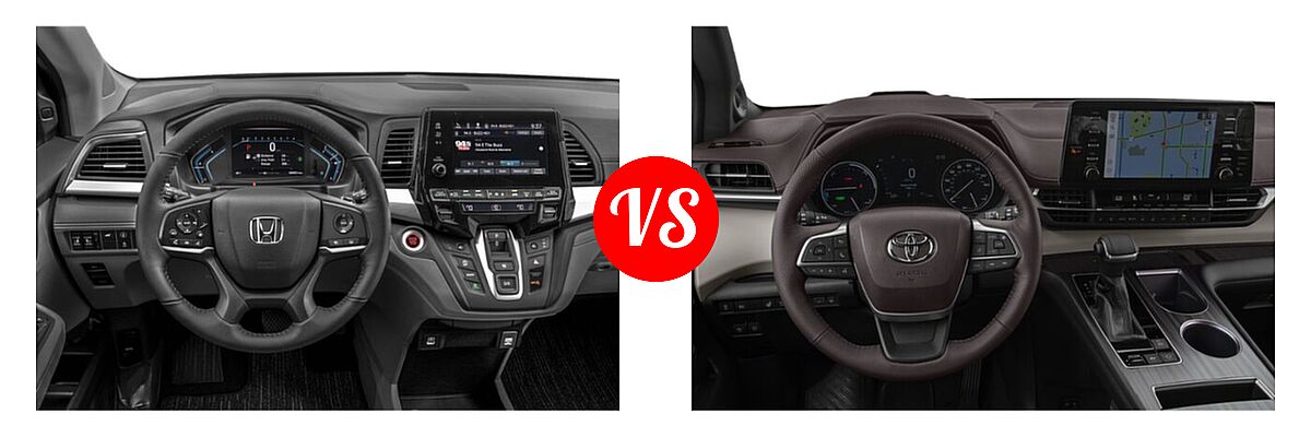 2022 Honda Odyssey Minivan EX-L vs. 2022 Toyota Sienna Minivan Hybrid Platinum - Dashboard Comparison