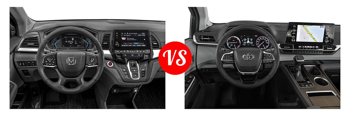 2022 Honda Odyssey Minivan EX-L vs. 2022 Toyota Sienna Minivan Hybrid Limited - Dashboard Comparison
