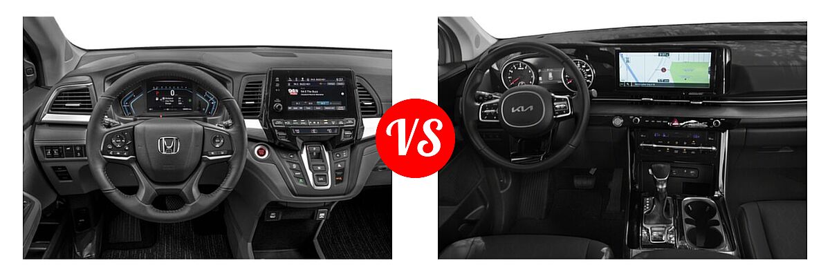 2022 Honda Odyssey Minivan EX-L vs. 2022 Kia Cadenza Minivan SX - Dashboard Comparison