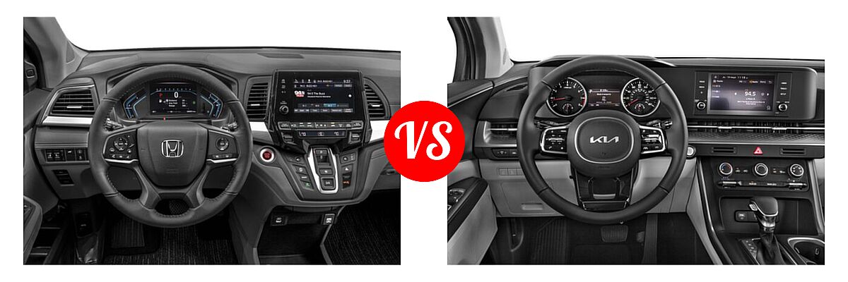 2022 Honda Odyssey Minivan EX-L vs. 2022 Kia Cadenza Minivan LX / LXS - Dashboard Comparison