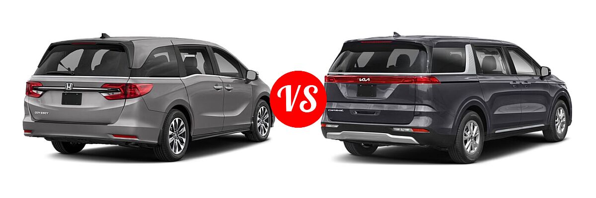 2022 Honda Odyssey Minivan EX-L vs. 2022 Kia Cadenza Minivan LX / LXS - Rear Right Comparison
