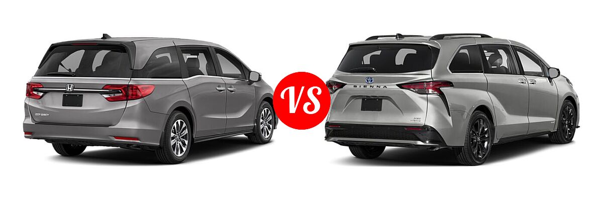 2022 Honda Odyssey Minivan EX-L vs. 2022 Toyota Sienna Minivan Hybrid XSE - Rear Right Comparison