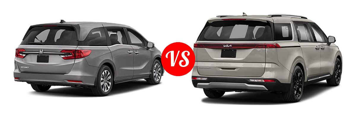 2022 Honda Odyssey Minivan EX-L vs. 2022 Kia Cadenza Minivan SX - Rear Right Comparison