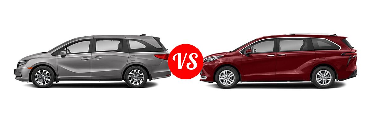 2022 Honda Odyssey Minivan EX-L vs. 2022 Toyota Sienna Minivan Hybrid Limited - Side Comparison