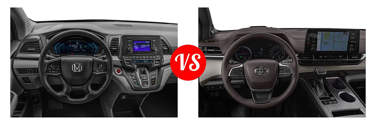 2022 Honda Odyssey Minivan LX vs. 2022 Toyota Sienna Minivan Hybrid Platinum - Dashboard Comparison