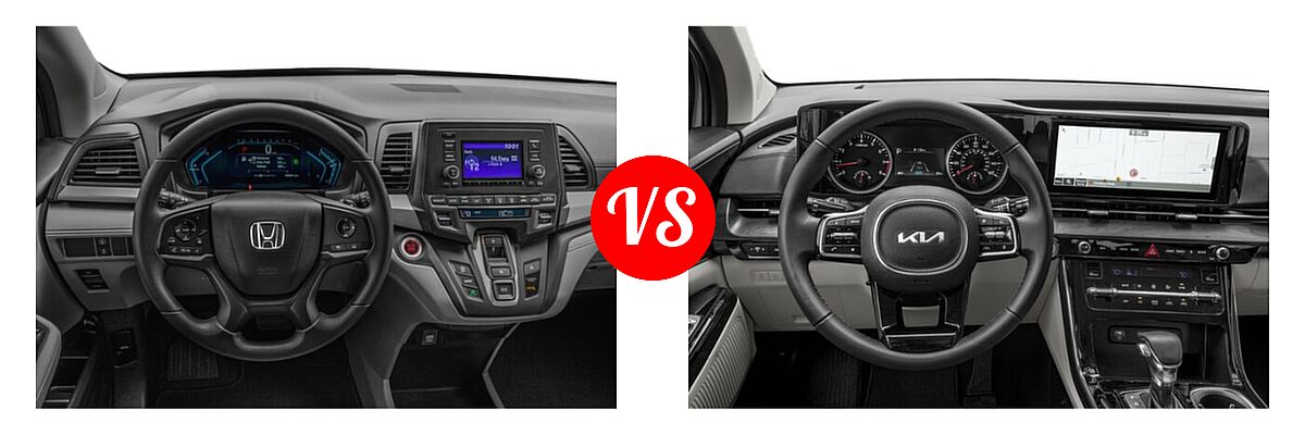 2022 Honda Odyssey Minivan LX vs. 2022 Kia Cadenza Minivan EX - Dashboard Comparison
