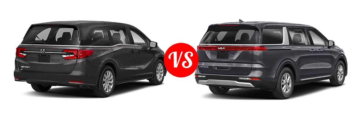 2022 Honda Odyssey Minivan LX vs. 2022 Kia Cadenza Minivan LX / LXS - Rear Right Comparison