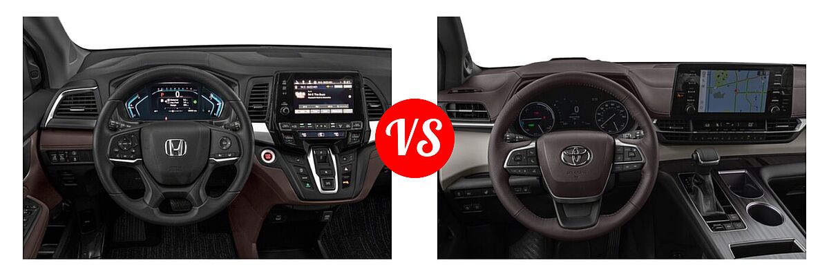2022 Honda Odyssey Minivan EX vs. 2022 Toyota Sienna Minivan Hybrid Platinum - Dashboard Comparison