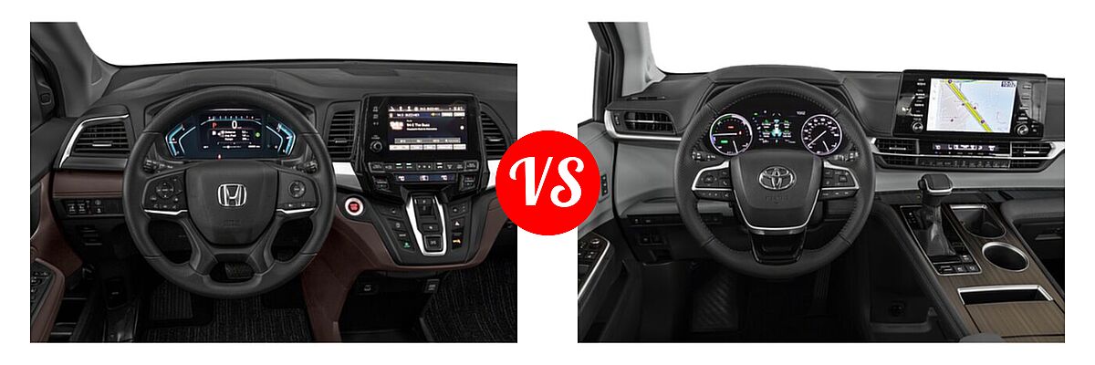 2022 Honda Odyssey Minivan EX vs. 2022 Toyota Sienna Minivan Hybrid Limited - Dashboard Comparison