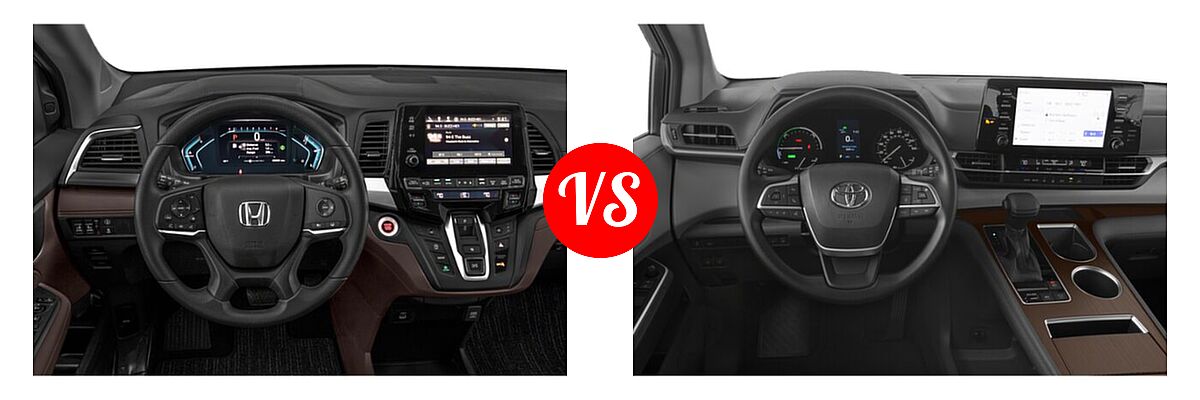 2022 Honda Odyssey Minivan EX vs. 2022 Toyota Sienna Minivan Hybrid LE - Dashboard Comparison