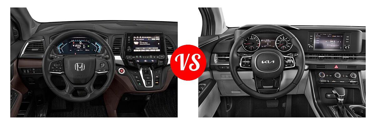 2022 Honda Odyssey Minivan EX vs. 2022 Kia Cadenza Minivan LX / LXS - Dashboard Comparison