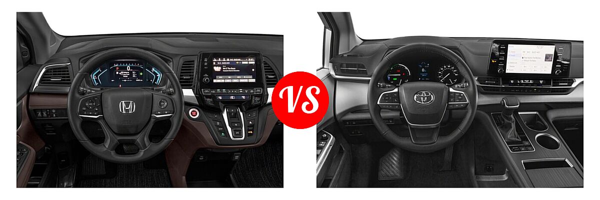 2022 Honda Odyssey Minivan EX vs. 2022 Toyota Sienna Minivan Hybrid XLE Woodland Edition - Dashboard Comparison