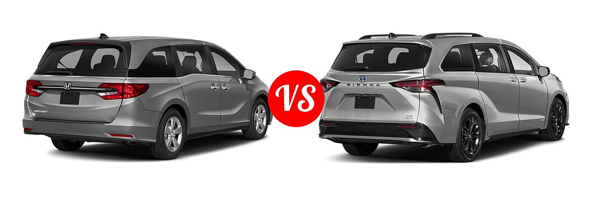 2022 Honda Odyssey Minivan EX vs. 2022 Toyota Sienna Minivan Hybrid XSE - Rear Right Comparison