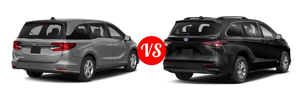 2022 Honda Odyssey Minivan EX vs. 2022 Toyota Sienna Minivan Hybrid LE - Rear Right Comparison
