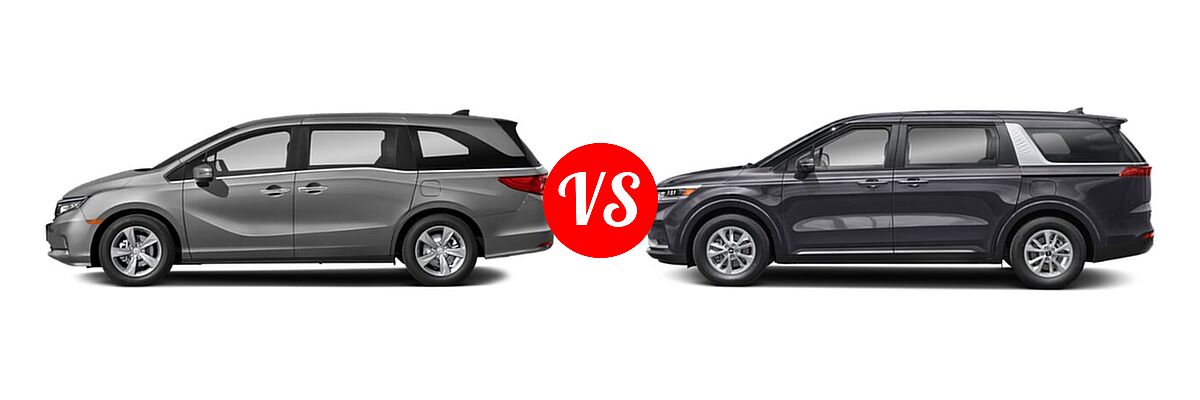 2022 Honda Odyssey Minivan EX vs. 2022 Kia Cadenza Minivan LX / LXS - Side Comparison