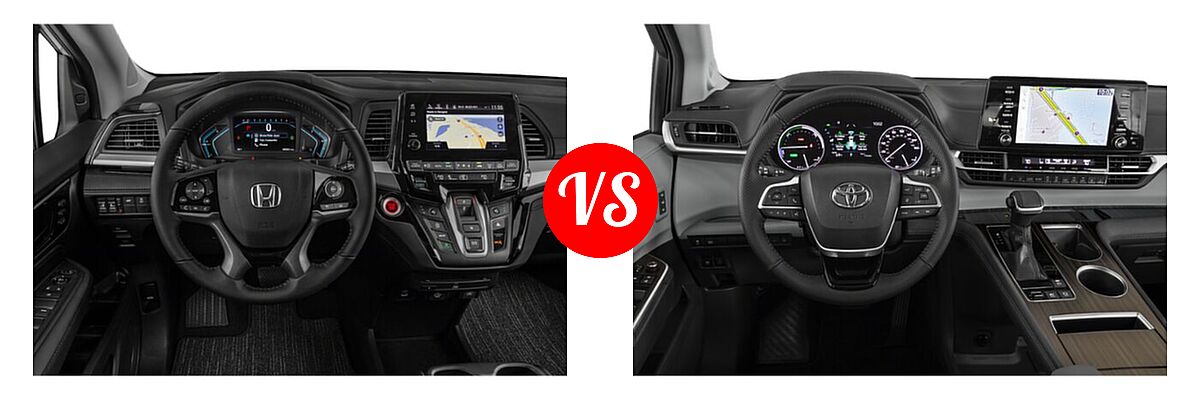 2022 Honda Odyssey Minivan Touring vs. 2022 Toyota Sienna Minivan Hybrid Limited - Dashboard Comparison