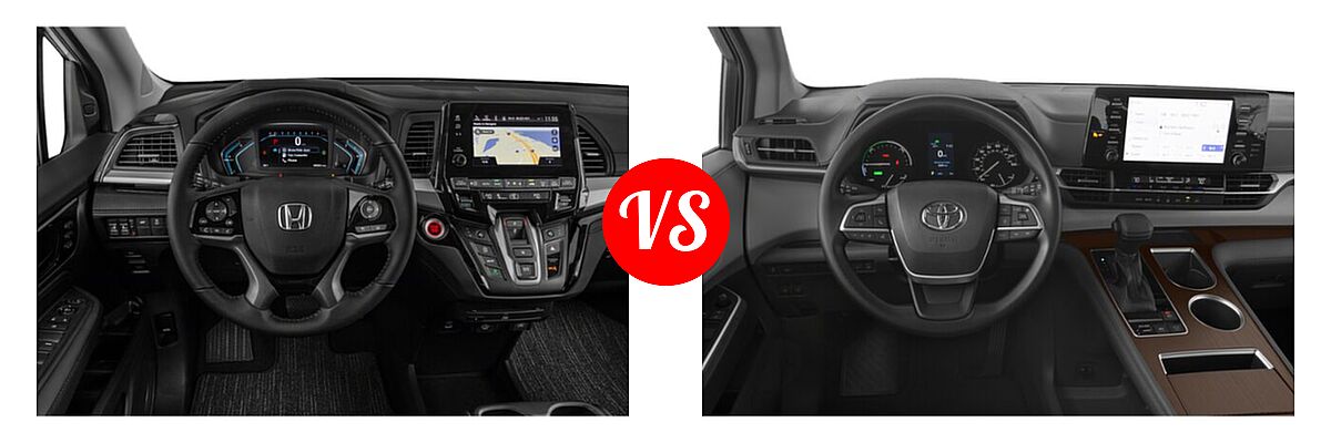 2022 Honda Odyssey Minivan Touring vs. 2022 Toyota Sienna Minivan Hybrid LE - Dashboard Comparison