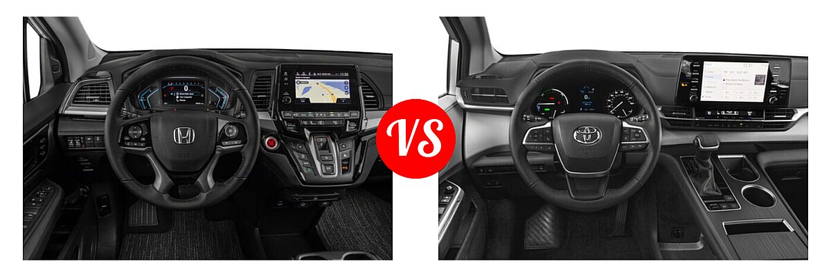 2022 Honda Odyssey Minivan Touring vs. 2022 Toyota Sienna Minivan Hybrid XLE - Dashboard Comparison