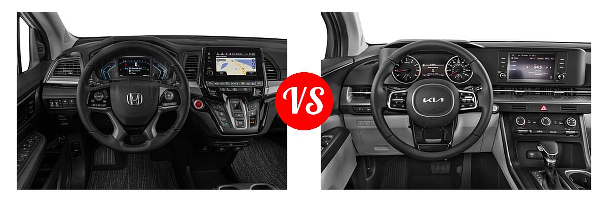 2022 Honda Odyssey Minivan Touring vs. 2022 Kia Cadenza Minivan LX / LXS - Dashboard Comparison