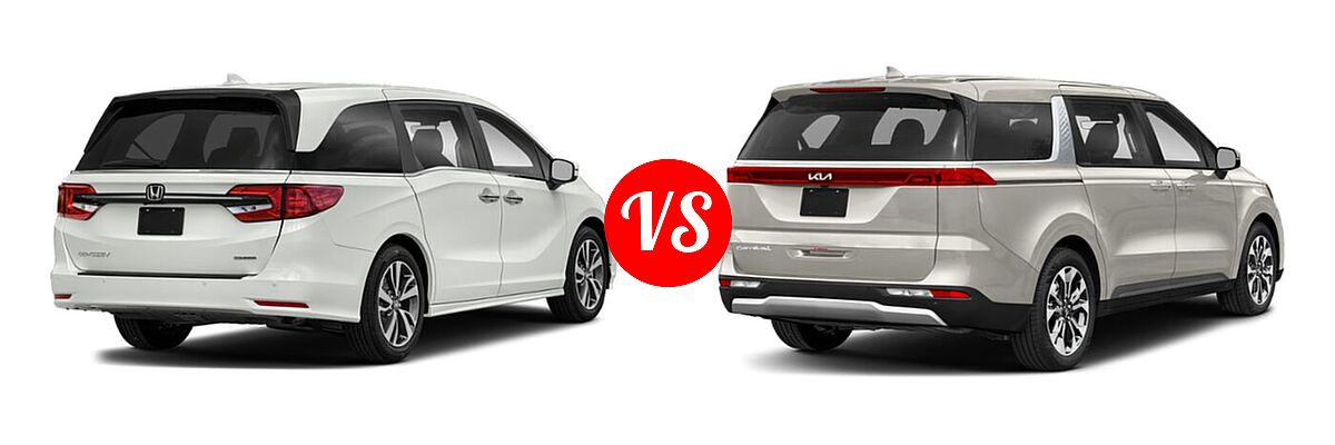 2022 Honda Odyssey Minivan Touring vs. 2022 Kia Cadenza Minivan EX - Rear Right Comparison