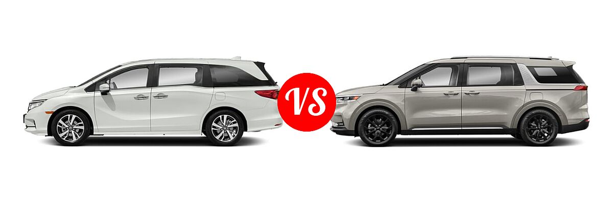 2022 Honda Odyssey Minivan Touring vs. 2022 Kia Cadenza Minivan SX - Side Comparison