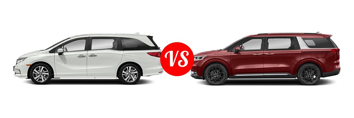 2022 Honda Odyssey Minivan Touring vs. 2022 Kia Cadenza Minivan SX Prestige - Side Comparison