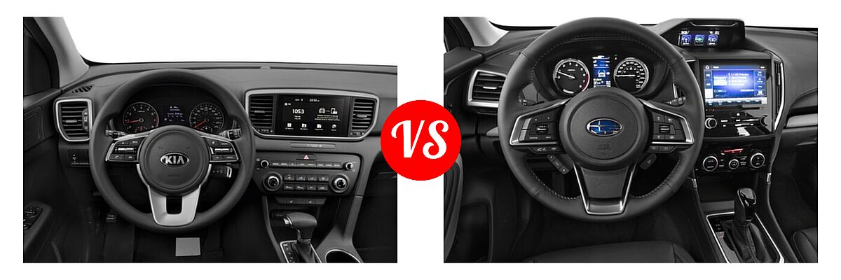2022 Kia Sportage SUV LX vs. 2022 Subaru Forester SUV Limited - Dashboard Comparison