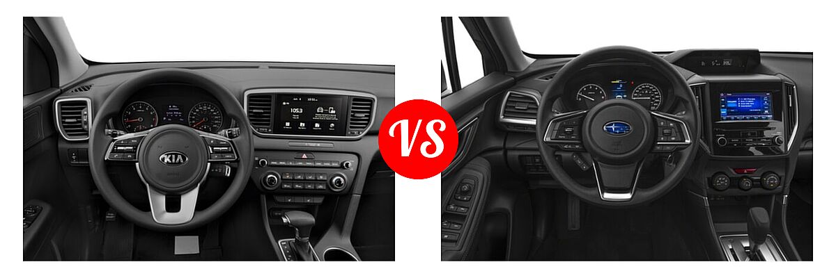 2022 Kia Sportage SUV LX vs. 2022 Subaru Forester SUV CVT - Dashboard Comparison