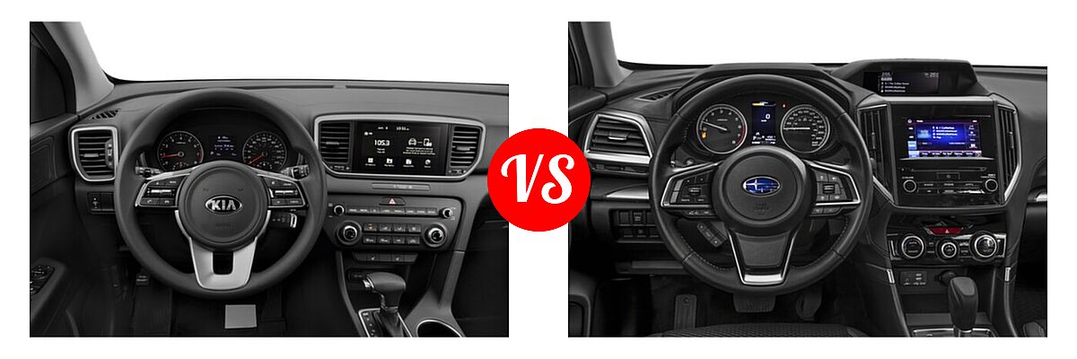 2022 Kia Sportage SUV LX vs. 2022 Subaru Forester SUV Premium - Dashboard Comparison