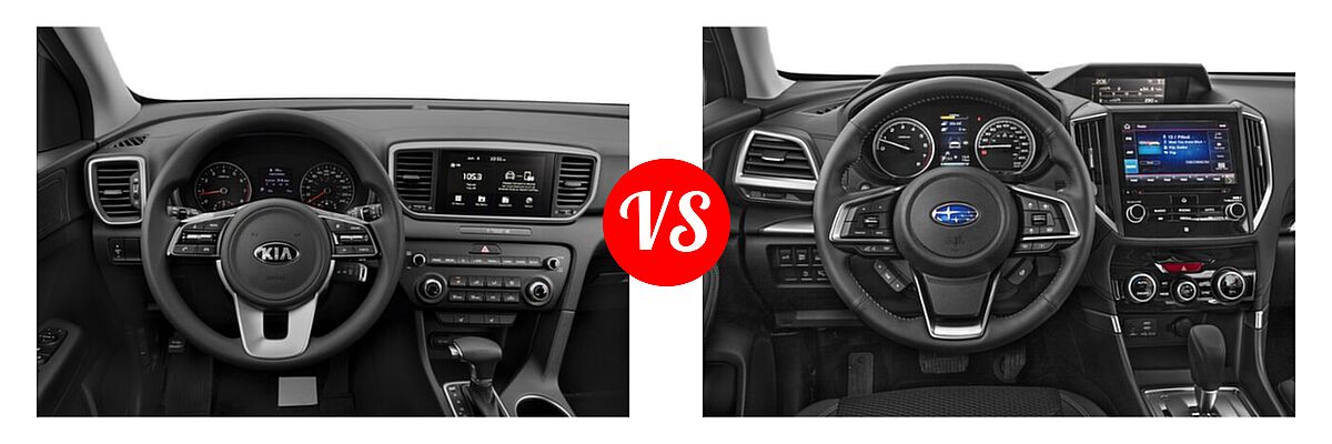 2022 Kia Sportage SUV LX vs. 2022 Subaru Forester SUV Touring - Dashboard Comparison