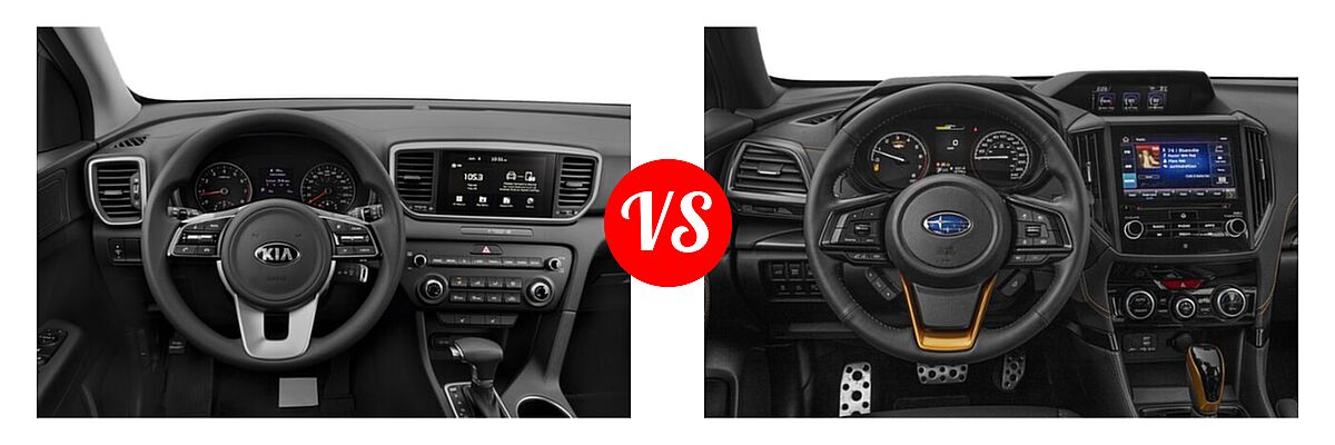 2022 Kia Sportage SUV LX vs. 2022 Subaru Forester SUV Wilderness - Dashboard Comparison