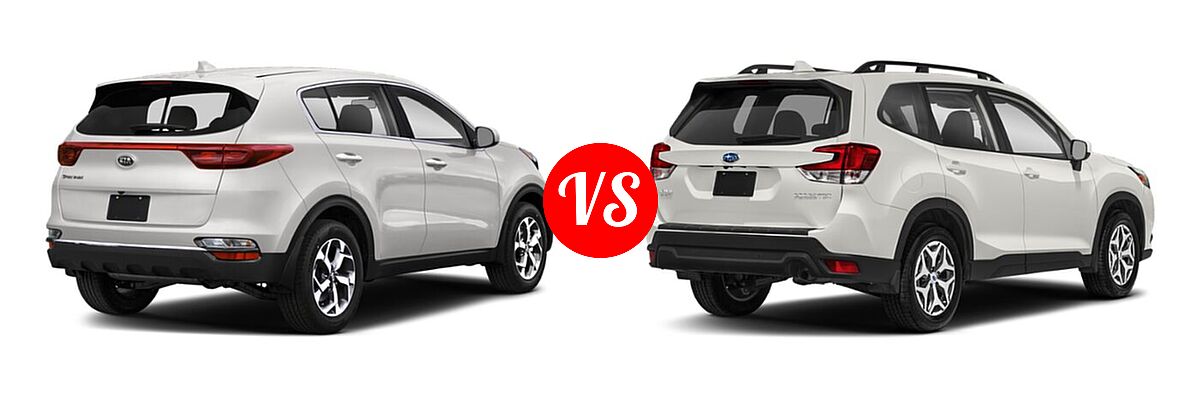 2022 Kia Sportage SUV LX vs. 2022 Subaru Forester SUV Premium - Rear Right Comparison