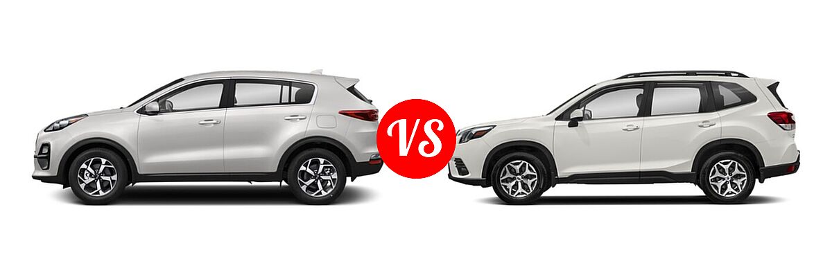 2022 Kia Sportage SUV LX vs. 2022 Subaru Forester SUV Premium - Side Comparison