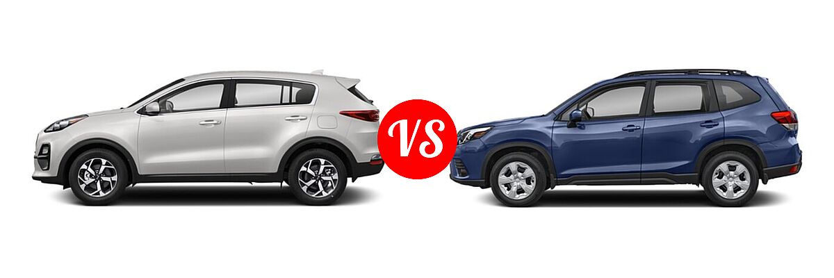 2022 Kia Sportage SUV LX vs. 2022 Subaru Forester SUV CVT - Side Comparison