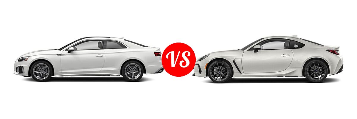 2022 Audi A5 Coupe S line Premium / S line Premium Plus / S line Prestige vs. 2022 Subaru BRZ Coupe Limited - Side Comparison