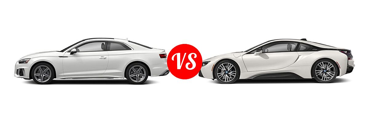 2022 Audi A5 Coupe S line Premium / S line Premium Plus / S line Prestige vs. 2019 BMW i8 Coupe PHEV Coupe - Side Comparison