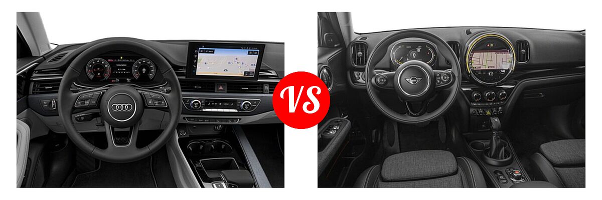 2022 Audi A4 allroad Wagon Premium / Premium Plus / Prestige vs. 2022 MINI Countryman Wagon Electric Cooper SE - Dashboard Comparison