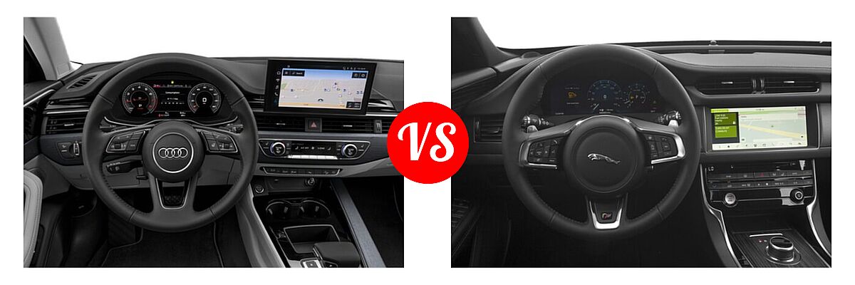 2022 Audi A4 allroad Wagon Premium / Premium Plus / Prestige vs. 2020 Jaguar XF Wagon Prestige / S - Dashboard Comparison