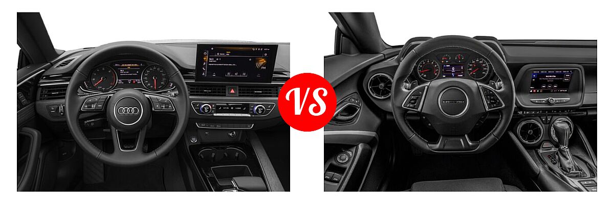 2022 Audi A5 Coupe S line Premium / S line Premium Plus / S line Prestige vs. 2022 Chevrolet Camaro Coupe 1LS / 1LT / 2LT / 3LT / LT1 - Dashboard Comparison