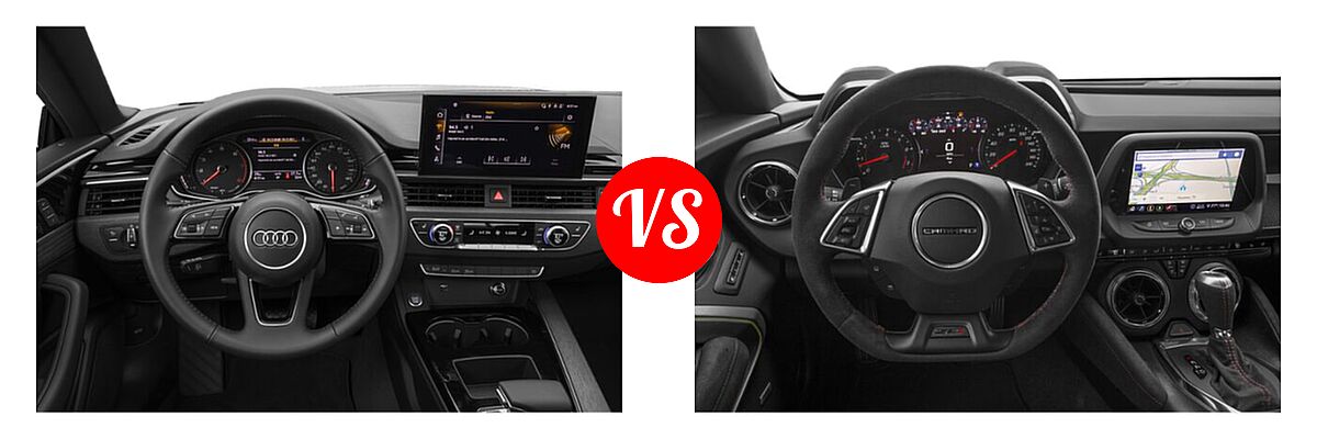 2022 Audi A5 Coupe S line Premium / S line Premium Plus / S line Prestige vs. 2022 Chevrolet Camaro Coupe ZL1 - Dashboard Comparison