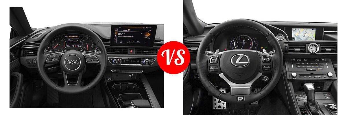 2022 Audi A5 Coupe S line Premium / S line Premium Plus / S line Prestige vs. 2018 Lexus RC 350 Coupe RC 350 - Dashboard Comparison