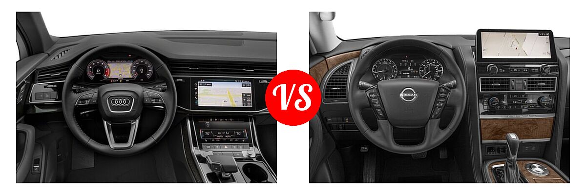 2022 Audi Q7 SUV Premium / Premium Plus / Prestige vs. 2022 Nissan Armada SUV SL - Dashboard Comparison