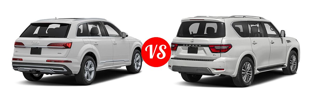 2022 Audi Q7 SUV Premium / Premium Plus / Prestige vs. 2022 Nissan Armada SUV SL - Rear Right Comparison