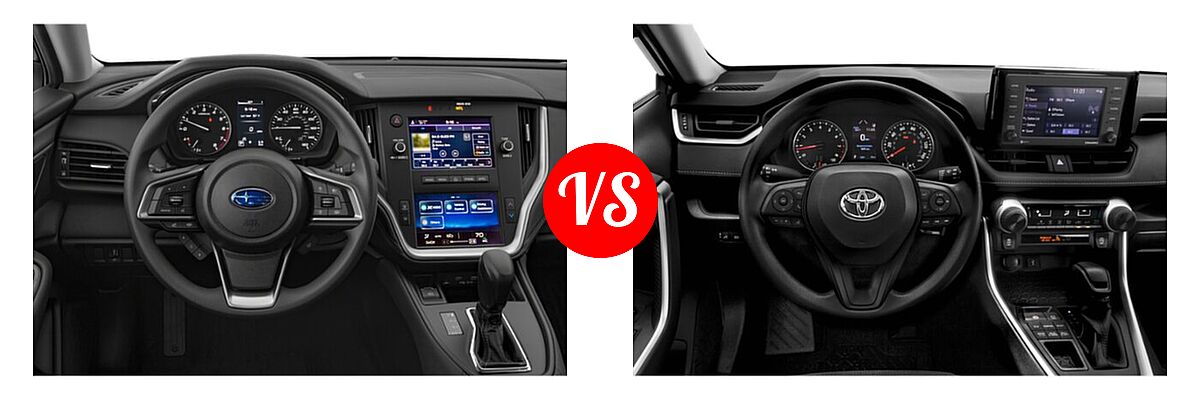 2022 Subaru Outback SUV Limited XT vs. 2022 Toyota RAV4 SUV LE - Dashboard Comparison