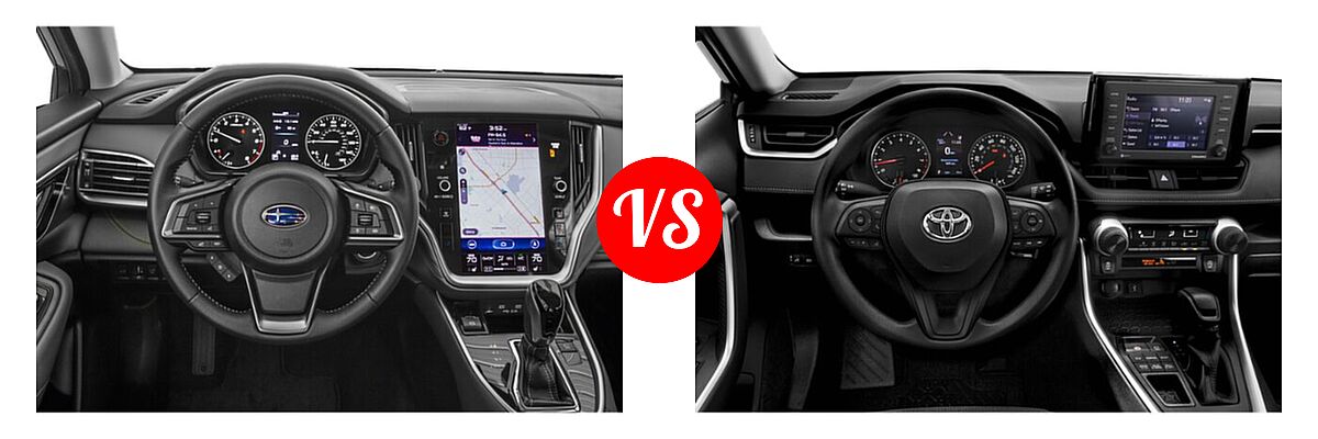 2022 Subaru Outback SUV Onyx Edition XT vs. 2022 Toyota RAV4 SUV LE - Dashboard Comparison
