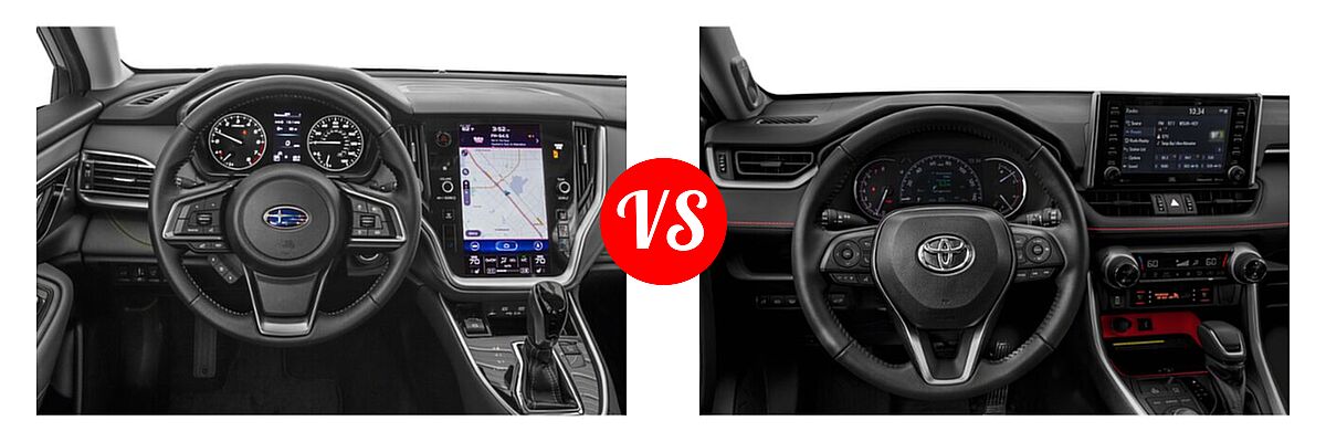 2022 Subaru Outback SUV Onyx Edition XT vs. 2022 Toyota RAV4 SUV TRD Off Road - Dashboard Comparison