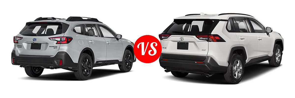 2022 Subaru Outback SUV Onyx Edition XT vs. 2022 Toyota RAV4 SUV XLE / XLE Premium - Rear Right Comparison